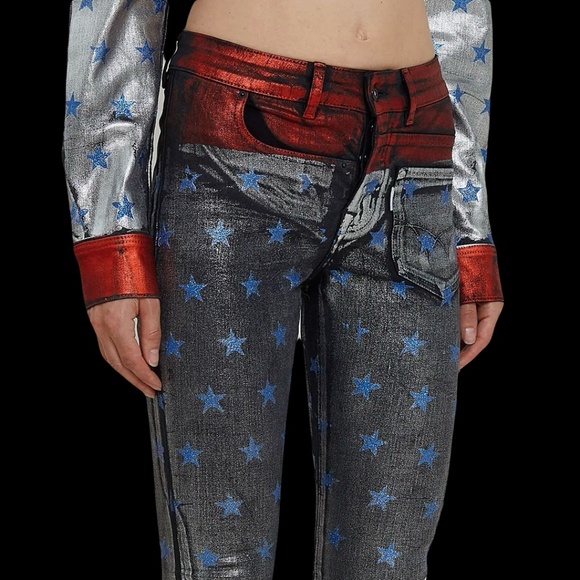 Filles a Papa FREDDY Metallic Silver Jeans - Picture 9 of 9